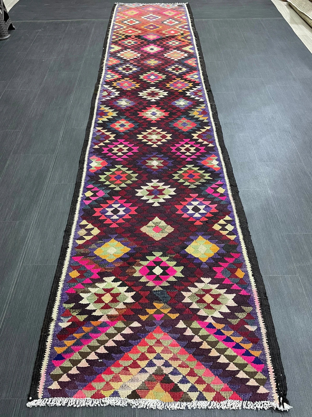 Rust Turkish Runner Rug 2' 9" x 12' 7" Hand-Knotted | No. WR15840
