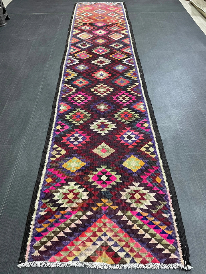 Rust Turkish Runner Rug 2' 9" x 12' 7" Hand-Knotted | No. WR15840
