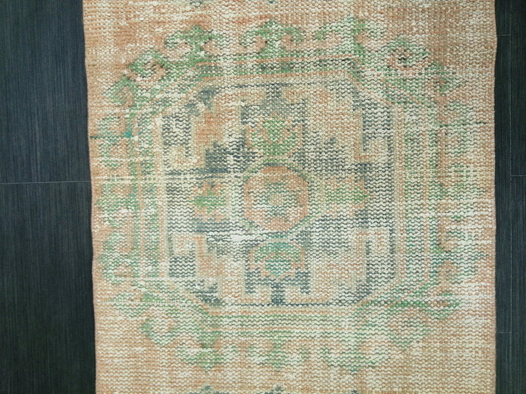 Beige Turkish Runner Rug 2' 2" x 11' 11" Hand-Knotted | No. WR15868