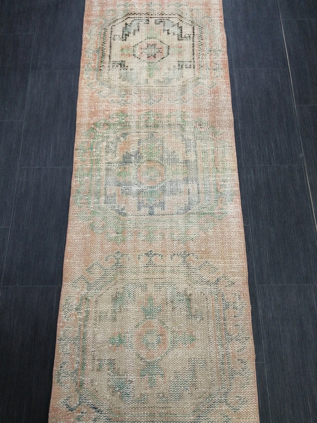 Beige Turkish Runner Rug 2' 2" x 11' 11" Hand-Knotted | No. WR15868