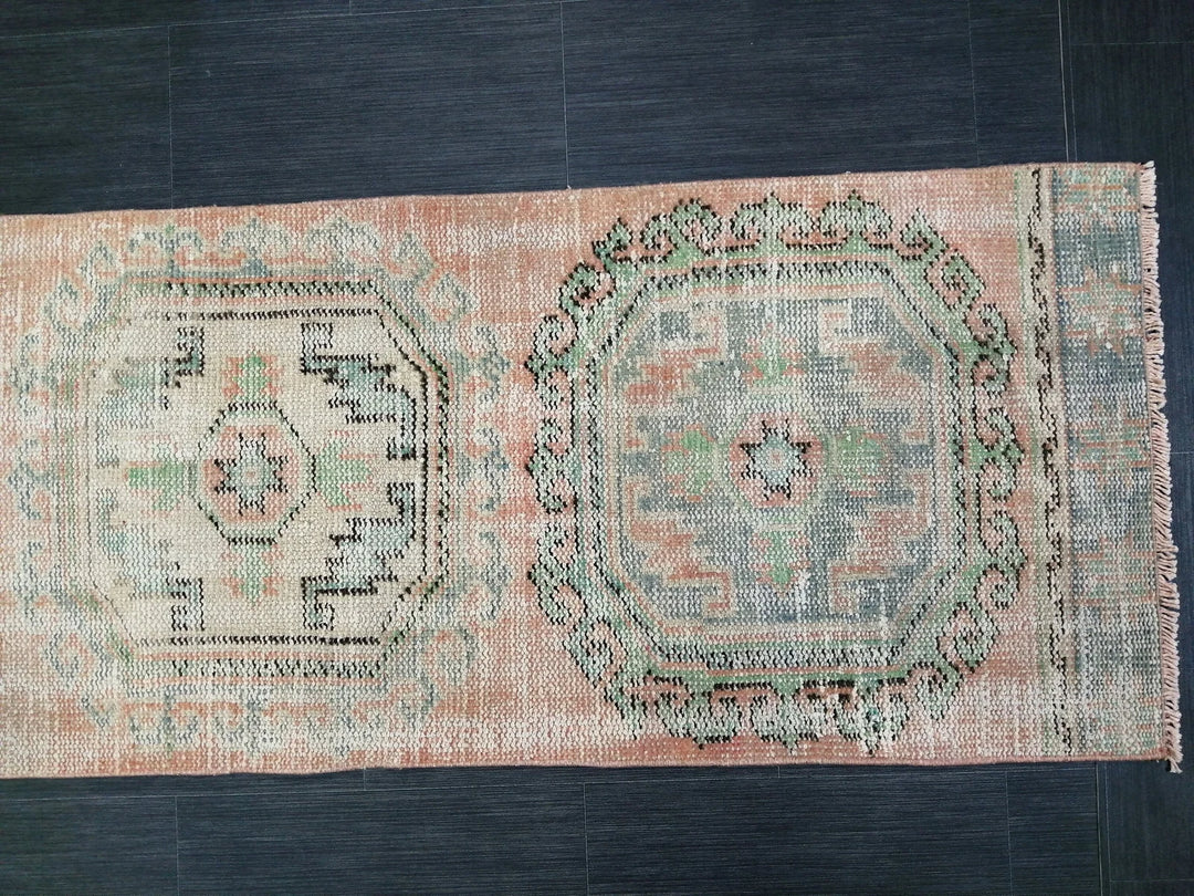 Beige Turkish Runner Rug 2' 2" x 11' 11" Hand-Knotted | No. WR15868