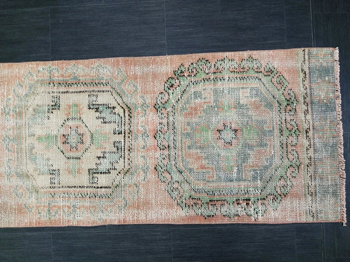 Beige Turkish Runner Rug 2' 2" x 11' 11" Hand-Knotted | No. WR15868
