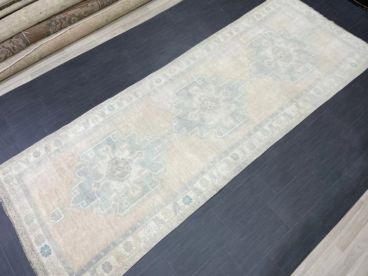 Tan Turkish Runner Rug 4' 8" x 12' 7" Hand-Knotted | No. WR16301