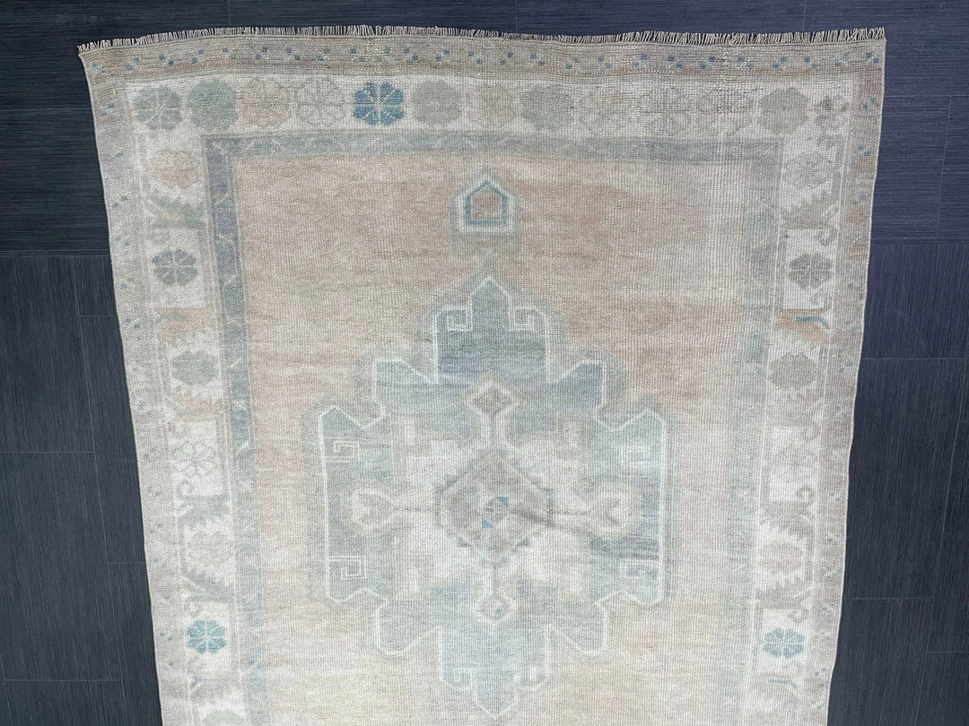 Tan Turkish Runner Rug 4' 8" x 12' 7" Hand-Knotted | No. WR16301