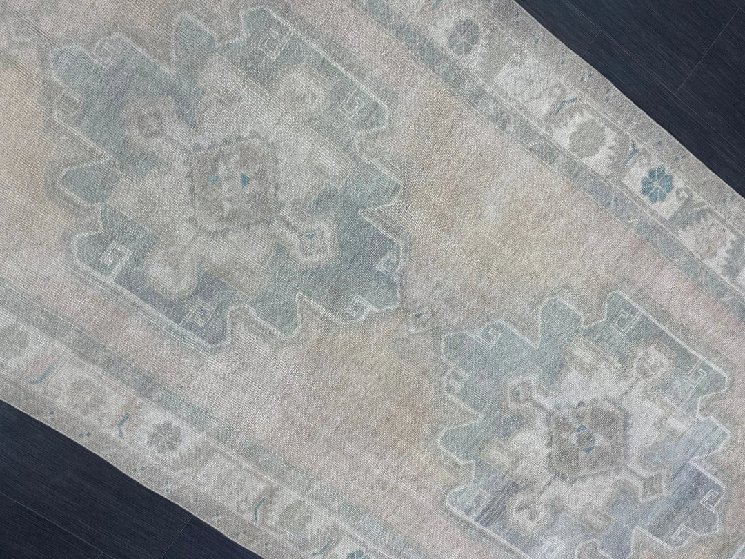 Tan Turkish Runner Rug 4' 8" x 12' 7" Hand-Knotted | No. WR16301