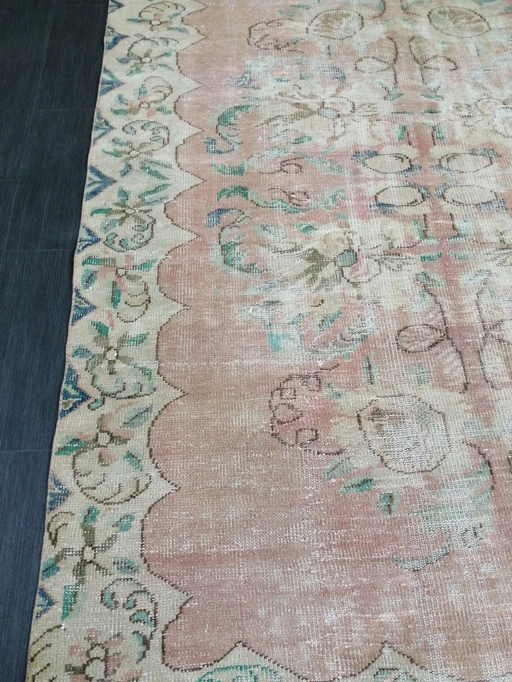 Rust Turkish Vintage Rug 6' 3" x 7' 5" Hand-Knotted | No. WR17136