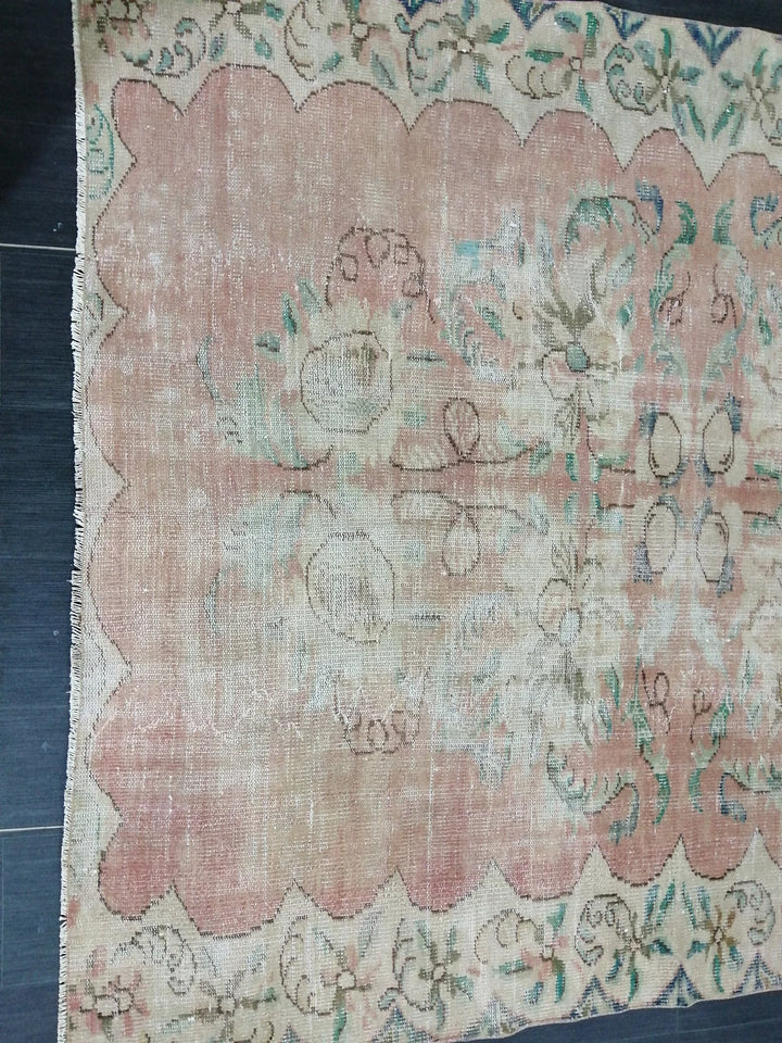 Rust Turkish Vintage Rug 6' 3" x 7' 5" Hand-Knotted | No. WR17136
