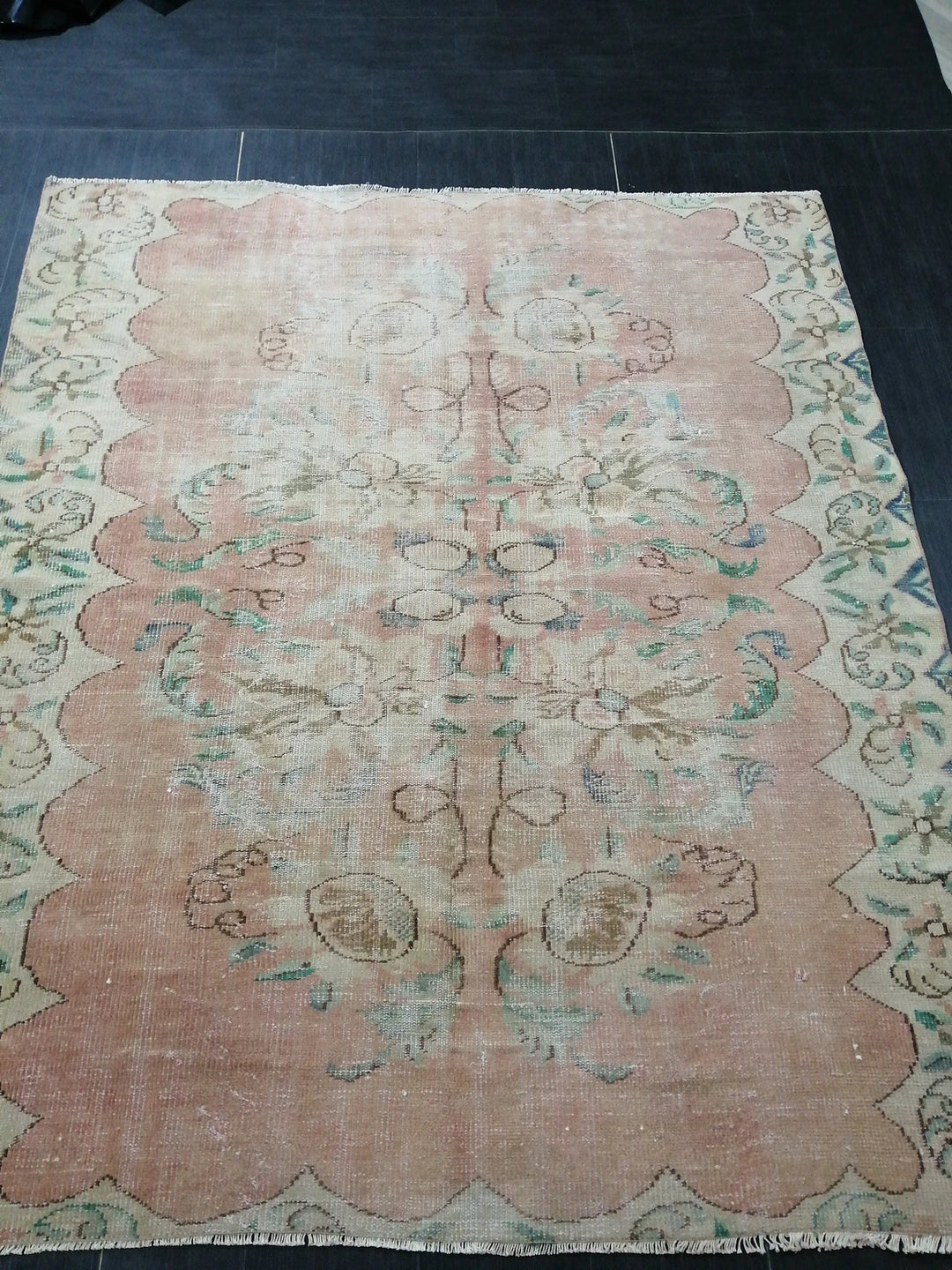 Rust Turkish Vintage Rug 6' 3" x 7' 5" Hand-Knotted | No. WR17136