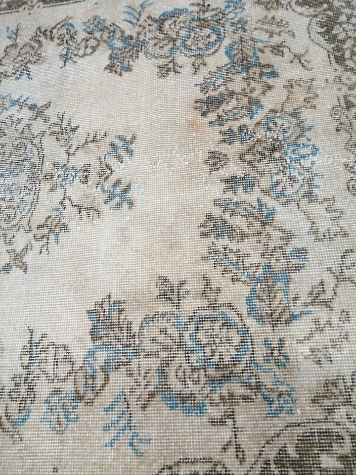 Blue Turkish Runner Rug 4' x 7' 2" Hand-Knotted | No. WR17305