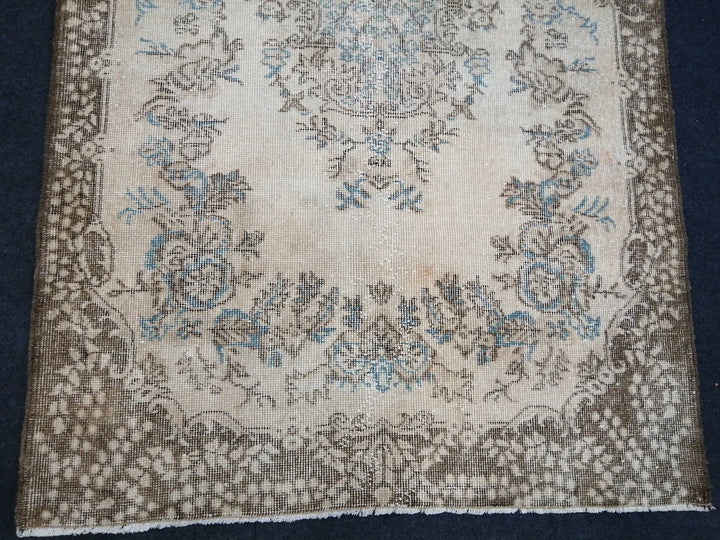 Blue Turkish Runner Rug 4' x 7' 2" Hand-Knotted | No. WR17305