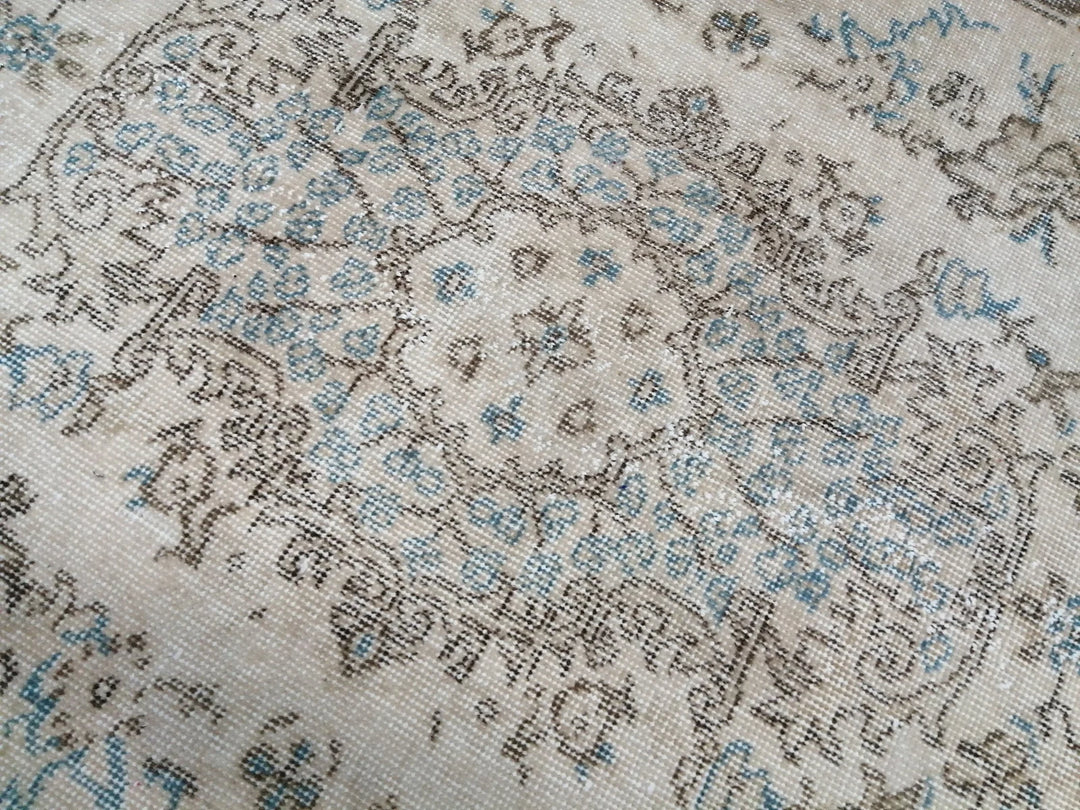Blue Turkish Runner Rug 4' x 7' 2" Hand-Knotted | No. WR17305