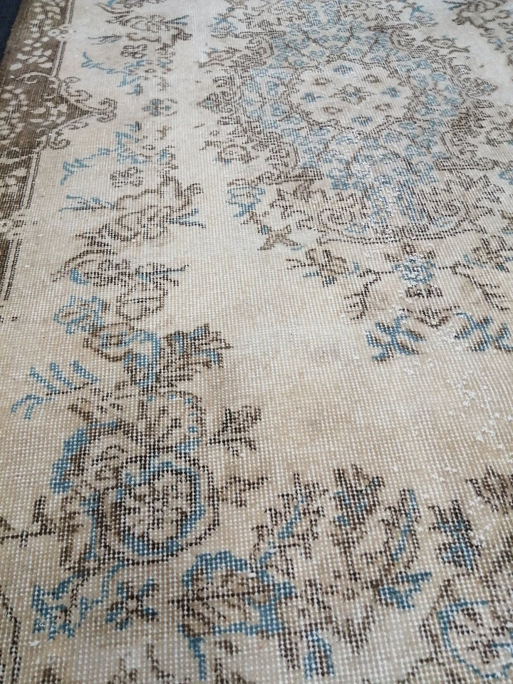 Blue Turkish Runner Rug 4' x 7' 2" Hand-Knotted | No. WR17305