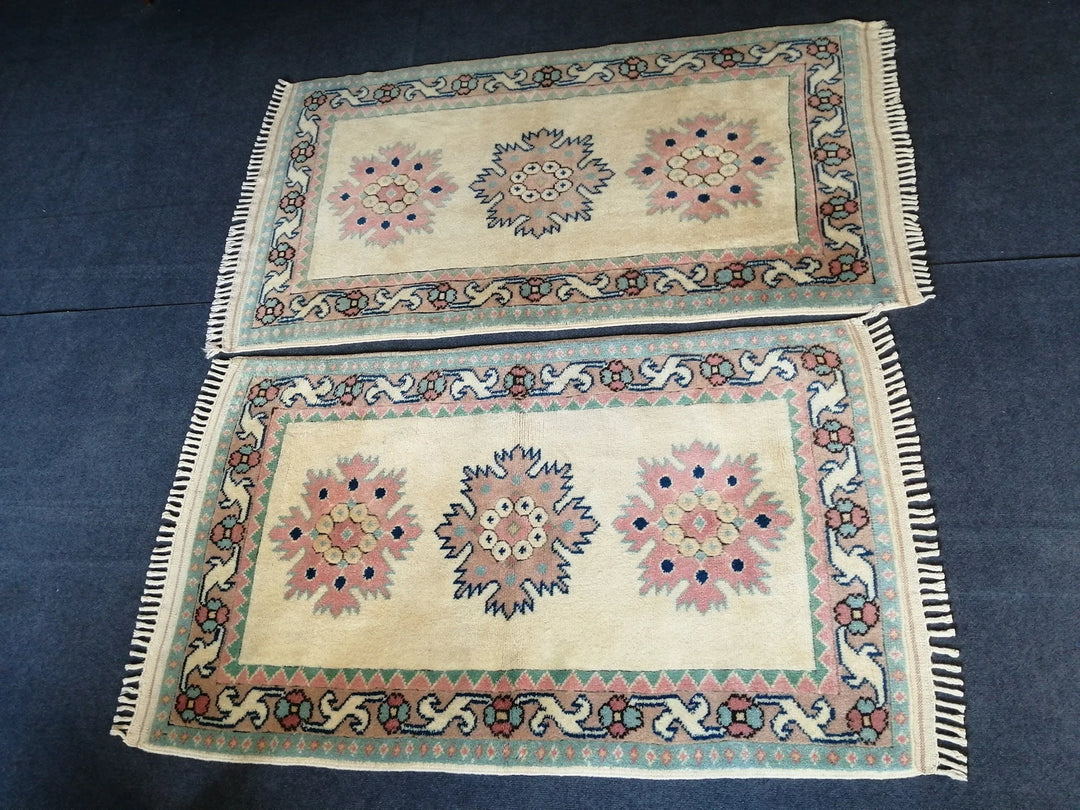 Beige Turkish Runner Rug 3' x 5' 2" Hand-Knotted | No. WR17934