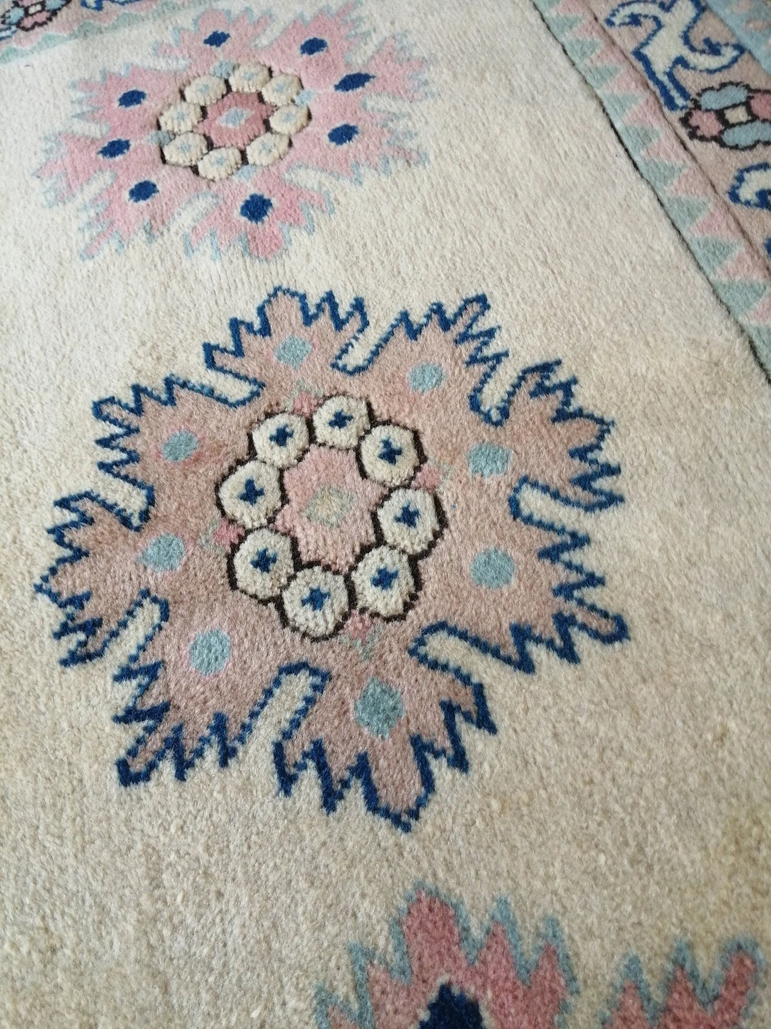 Beige Turkish Runner Rug 3' x 5' 2" Hand-Knotted | No. WR17934