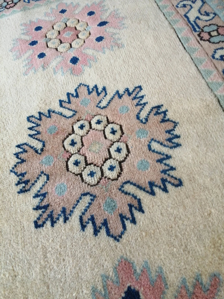 Beige Turkish Runner Rug 3' x 5' 2" Hand-Knotted | No. WR17934
