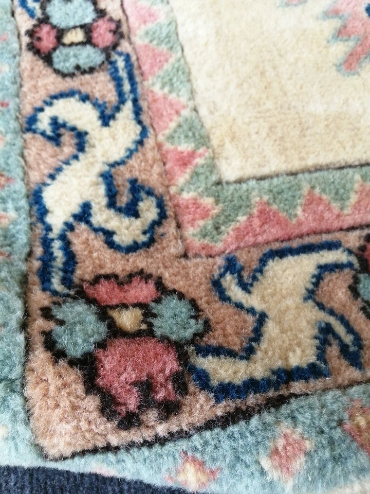 Beige Turkish Runner Rug 3' x 5' 2" Hand-Knotted | No. WR17934