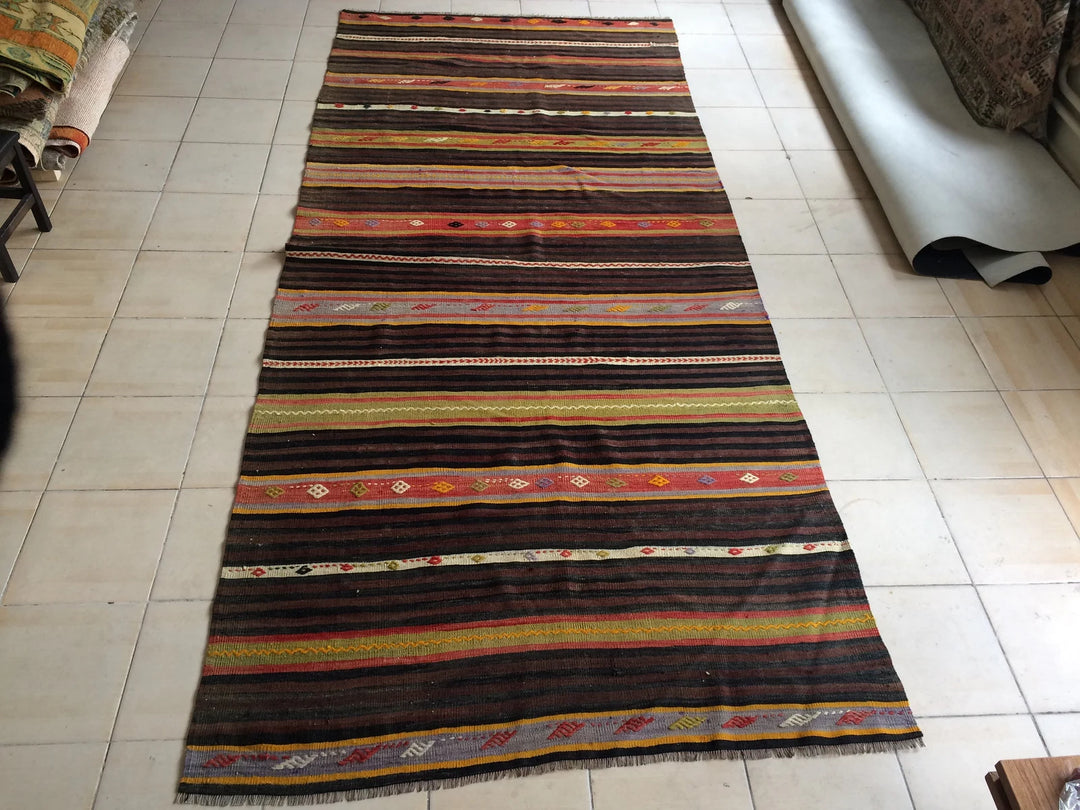 Rust Turkish Kilim Rug 2'2" x 3'3" Flat-Weave | No. WR17991