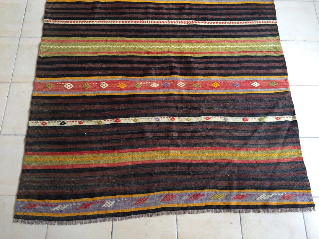 Rust Turkish Kilim Rug 2'2" x 3'3" Flat-Weave | No. WR17991