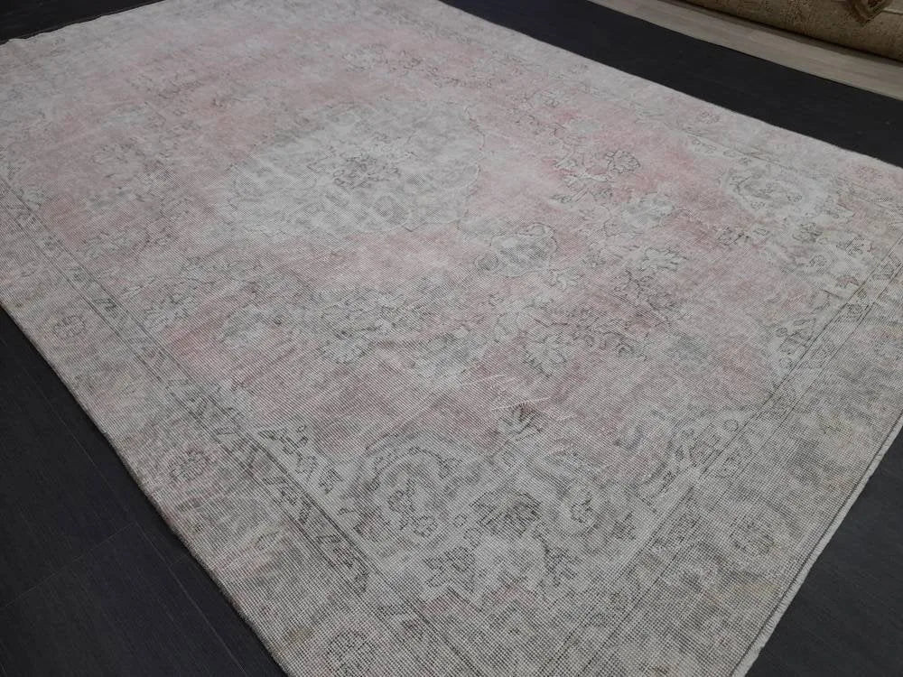 Pink Turkish Oushak Rug 6' 6" x 10' Hand-Knotted | No. WR18009