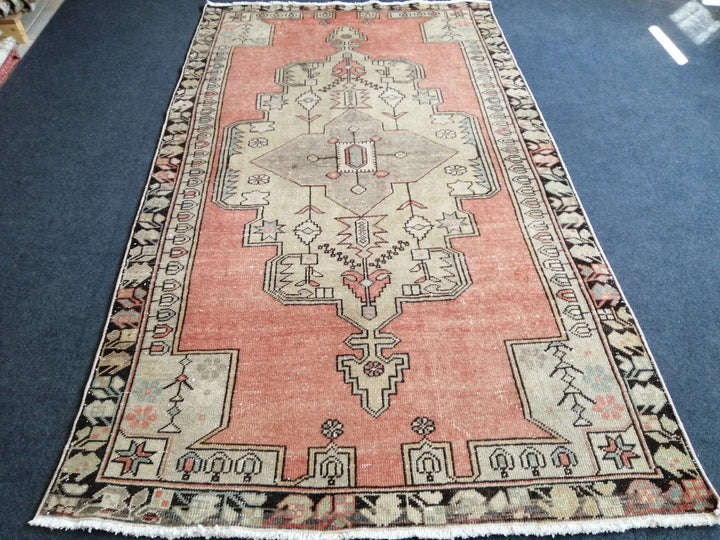 Beige Turkish Oushak Rug 4' 6" x 8' Hand-Knotted | No. WR18020