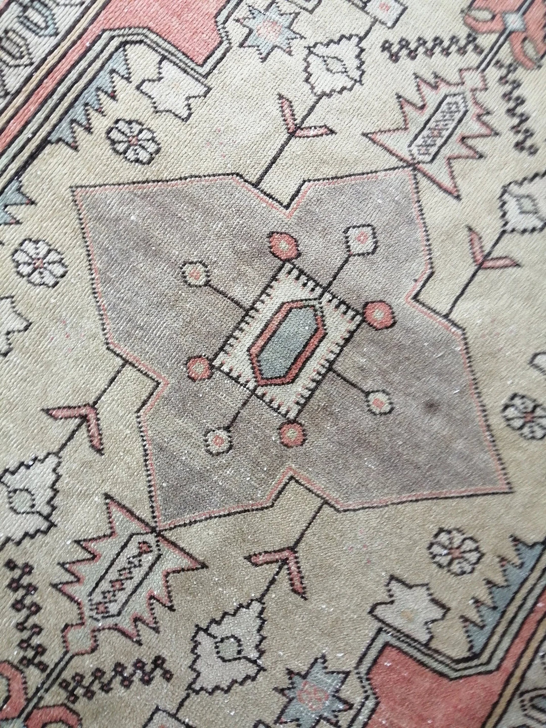 Beige Turkish Oushak Rug 4' 6" x 8' Hand-Knotted | No. WR18020