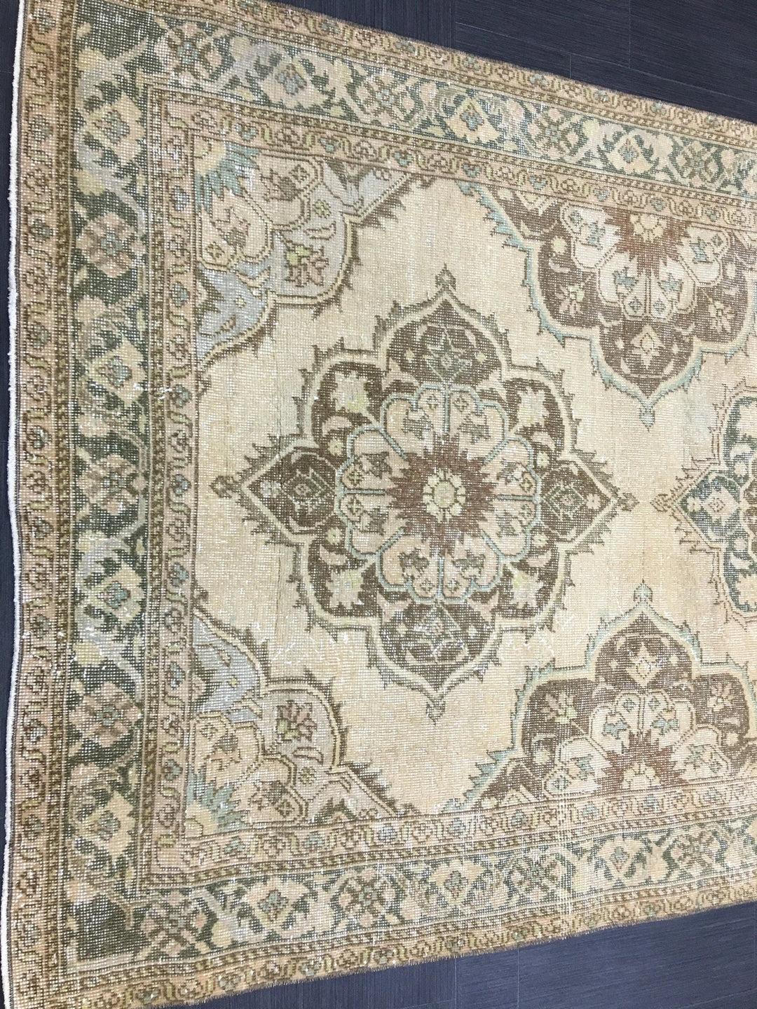 Beige Turkish Runner Rug 4' 9" x 14' 2" Hand-Knotted | No. WR18030