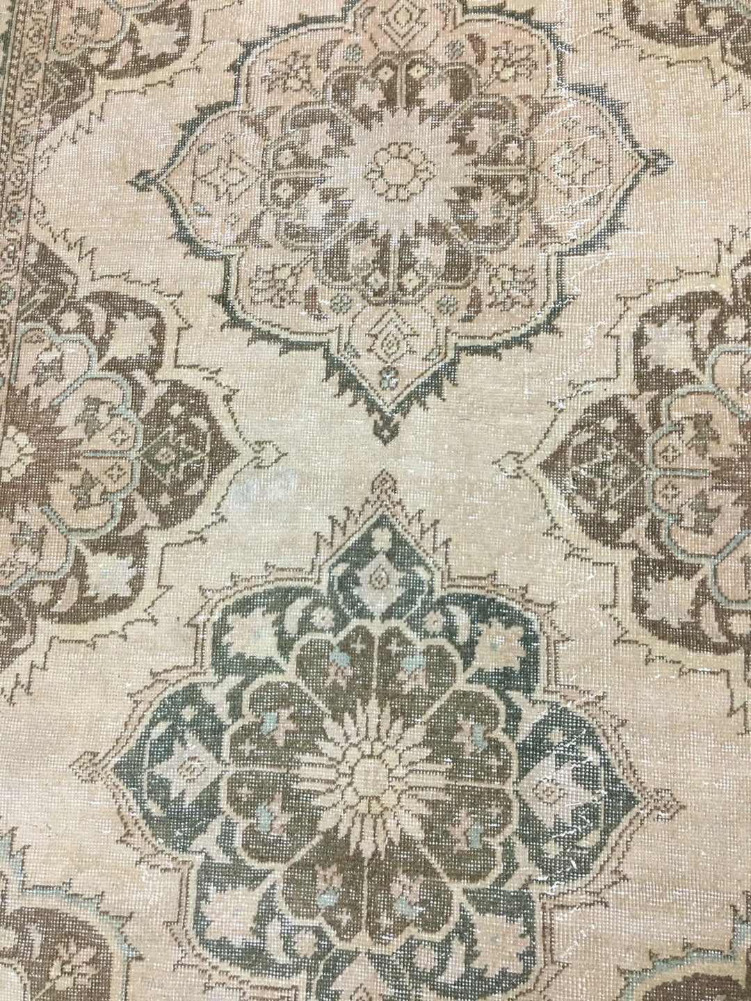 Beige Turkish Runner Rug 4' 9" x 14' 2" Hand-Knotted | No. WR18030