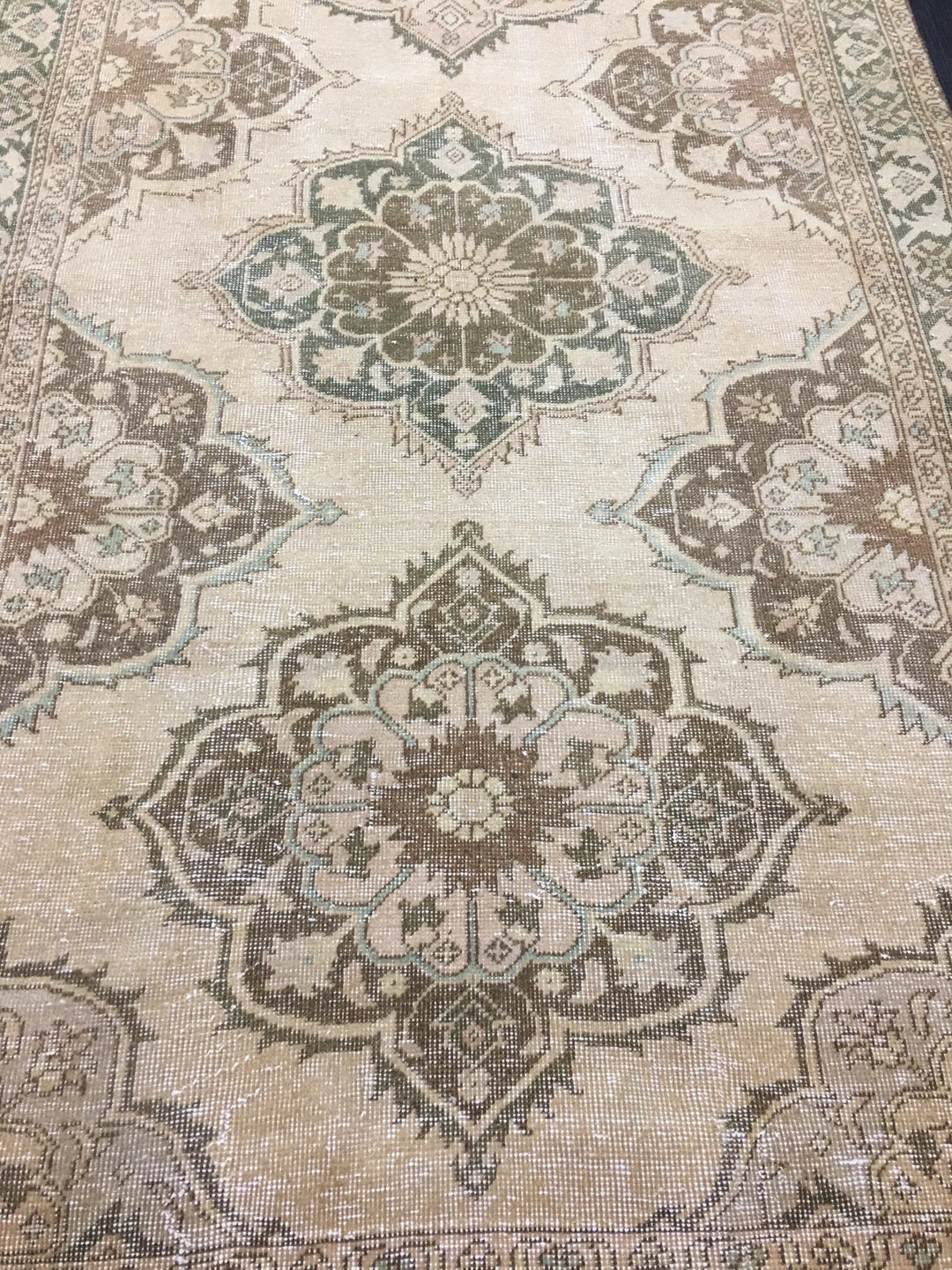 Beige Turkish Runner Rug 4' 9" x 14' 2" Hand-Knotted | No. WR18030