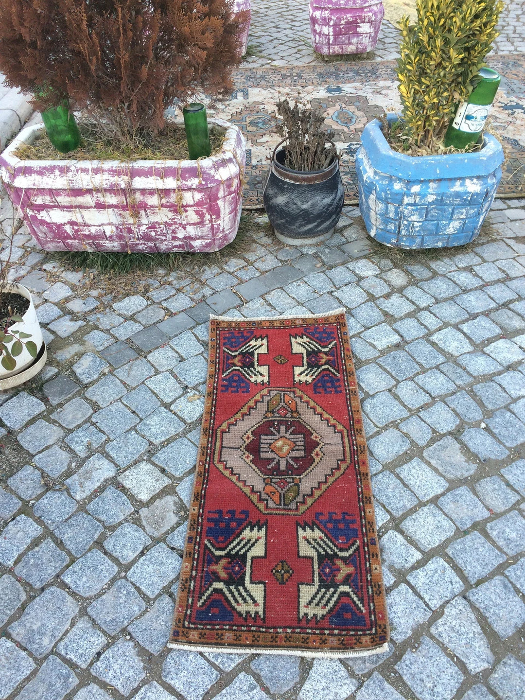 Turkish Oushak Rug 1'5" x 3'5" Hand-Knotted | No. WR18287