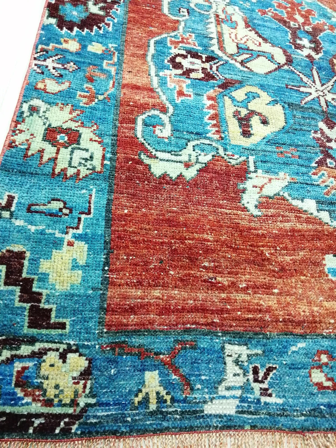 Beige Turkish Runner Rug 4' 2" x 10' 5" Hand-Knotted | No. WR18676
