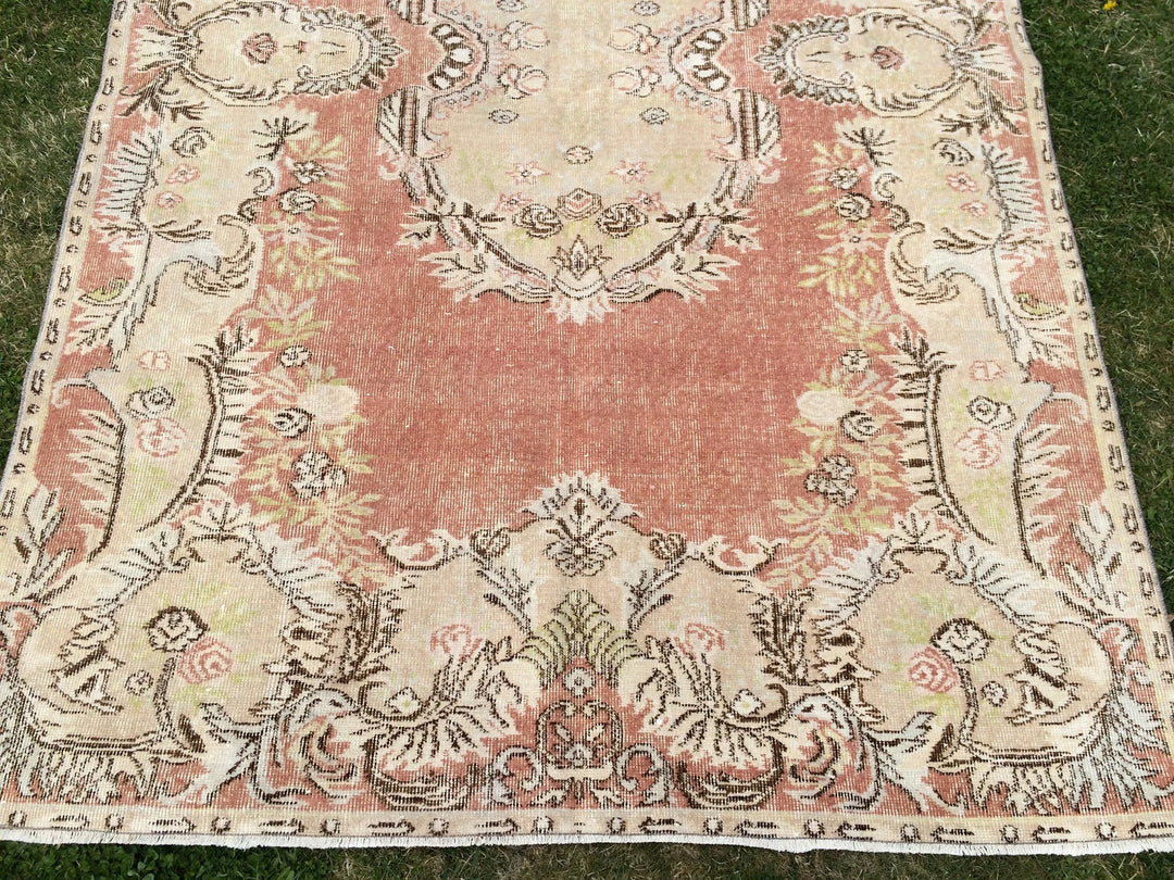 Orange Turkish Oushak Rug 6' x 9' 5" Hand-Knotted | No. WR19177