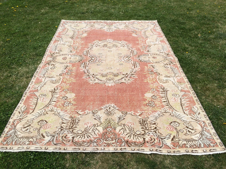 Orange Turkish Oushak Rug 6' x 9' 5" Hand-Knotted | No. WR19177