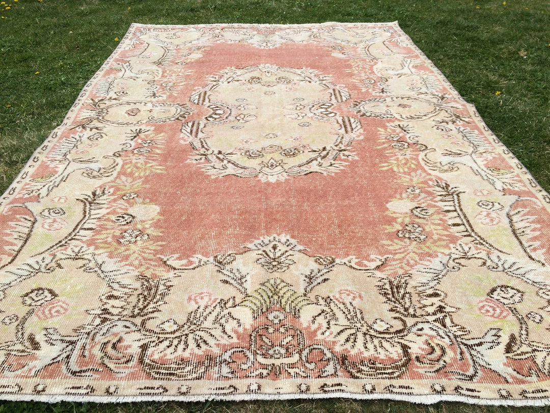 Orange Turkish Oushak Rug 6' x 9' 5" Hand-Knotted | No. WR19177