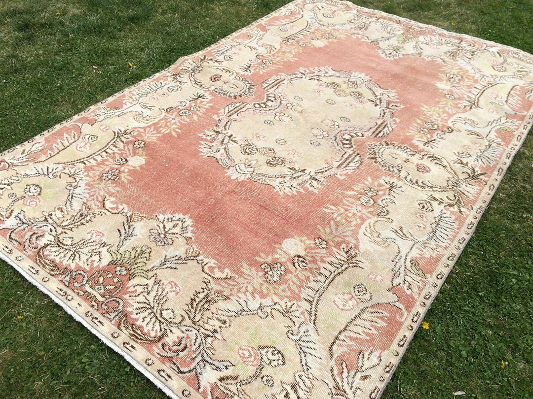 Orange Turkish Oushak Rug 6' x 9' 5" Hand-Knotted | No. WR19177