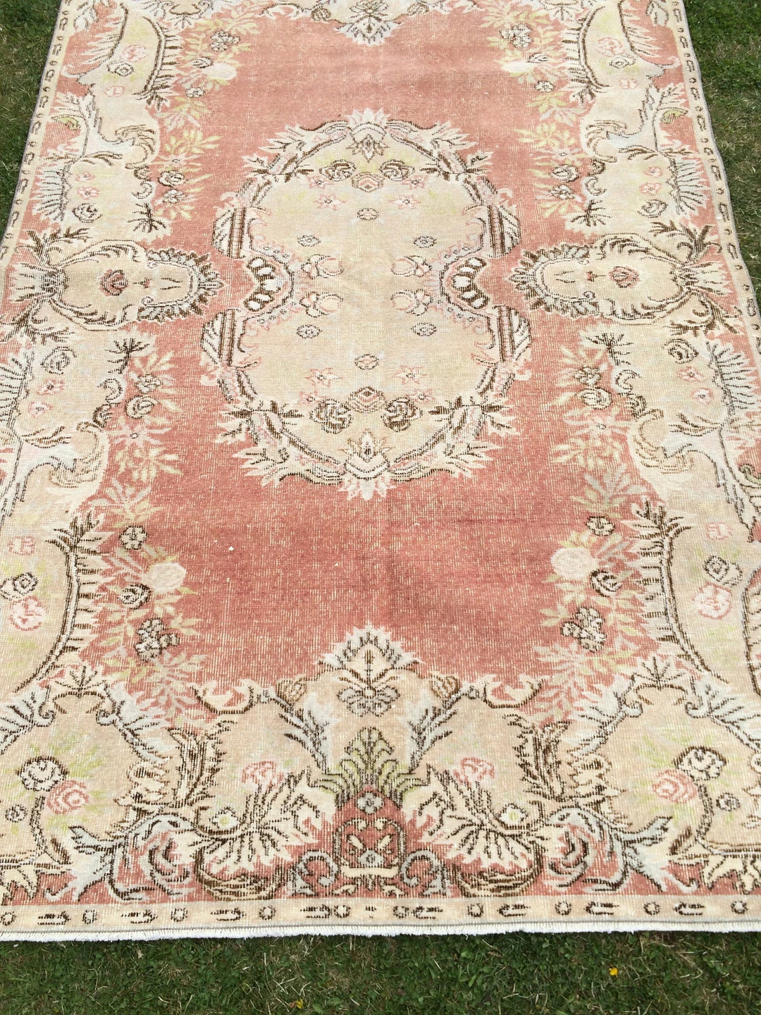 Orange Turkish Oushak Rug 6' x 9' 5" Hand-Knotted | No. WR19177