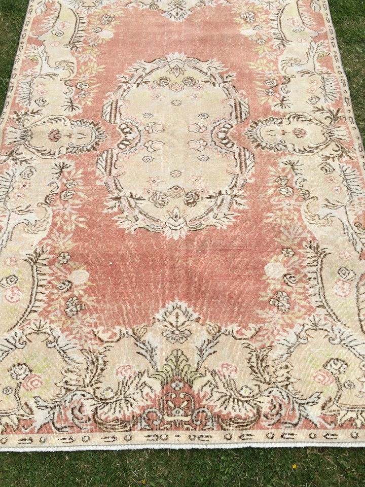 Orange Turkish Oushak Rug 6' x 9' 5" Hand-Knotted | No. WR19177