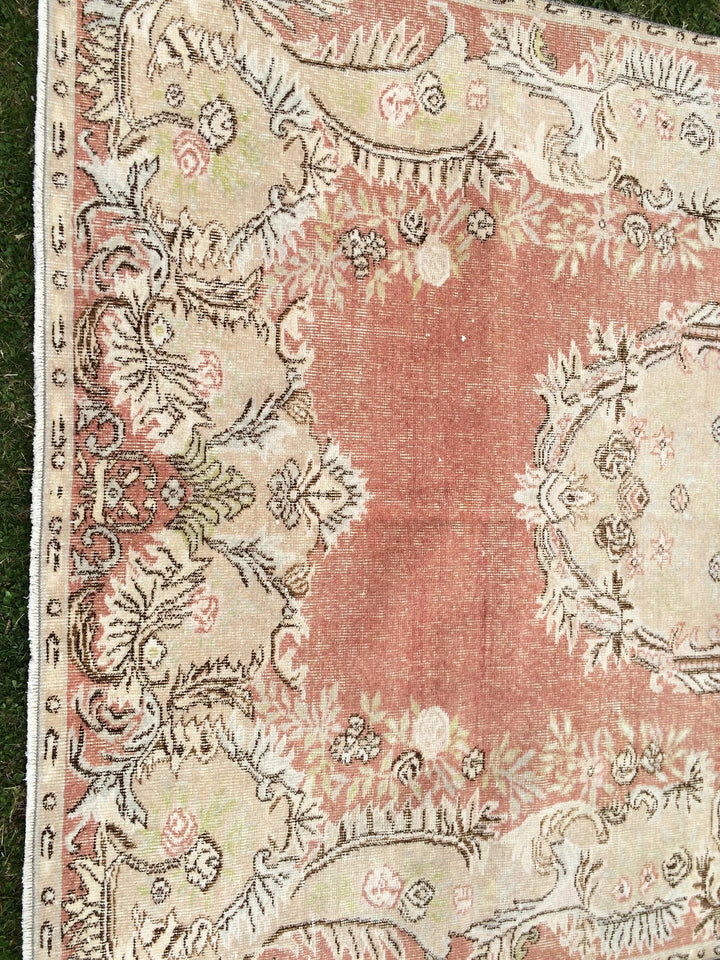 Orange Turkish Oushak Rug 6' x 9' 5" Hand-Knotted | No. WR19177