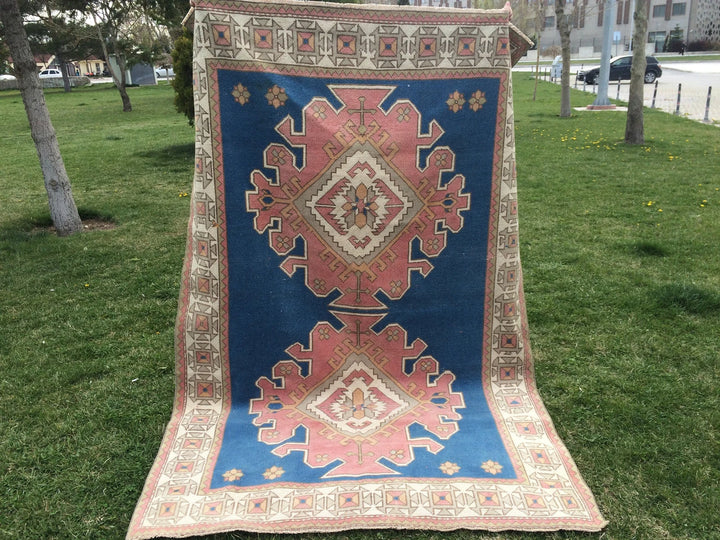 Blue Turkish Oushak Rug 2'7" x 8'0" Hand-Knotted | No. WR19701