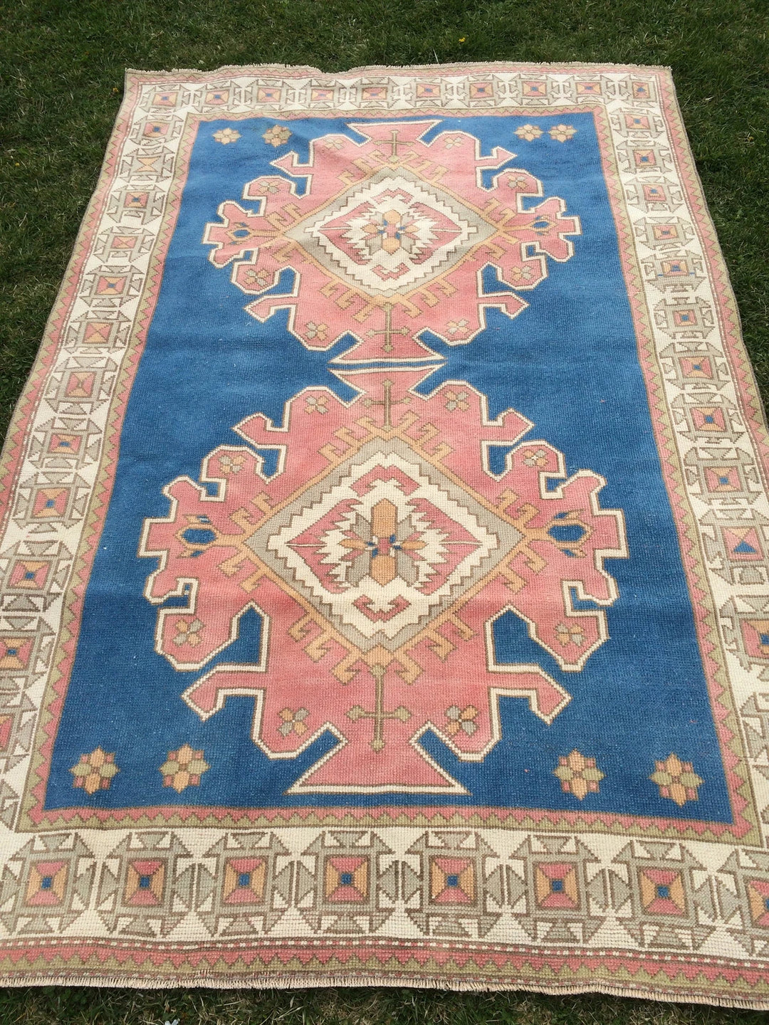Blue Turkish Oushak Rug 2'7" x 8'0" Hand-Knotted | No. WR19701