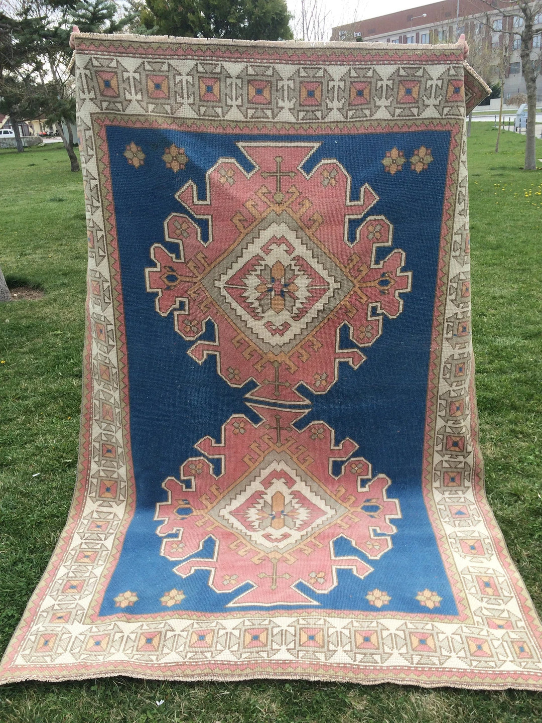 Blue Turkish Oushak Rug 2'7" x 8'0" Hand-Knotted | No. WR19701