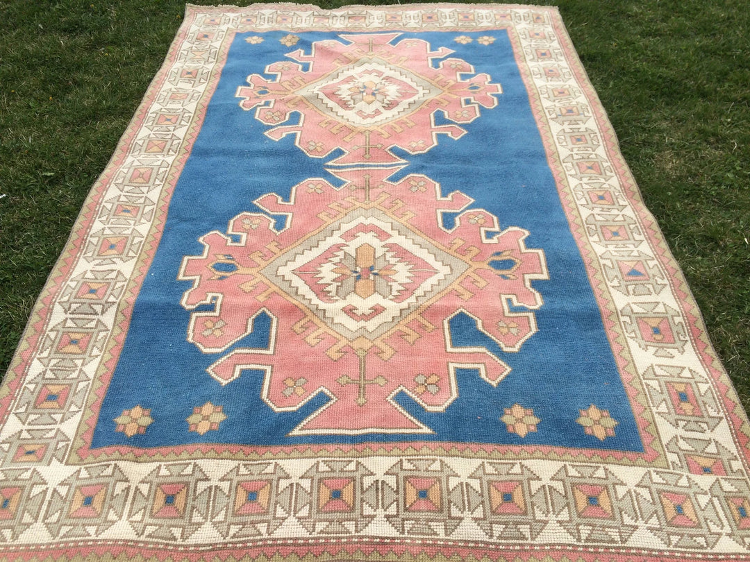 Blue Turkish Oushak Rug 2'7" x 8'0" Hand-Knotted | No. WR19701