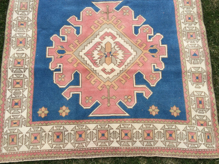 Blue Turkish Oushak Rug 2'7" x 8'0" Hand-Knotted | No. WR19701