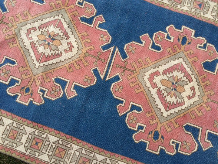 Blue Turkish Oushak Rug 2'7" x 8'0" Hand-Knotted | No. WR19701