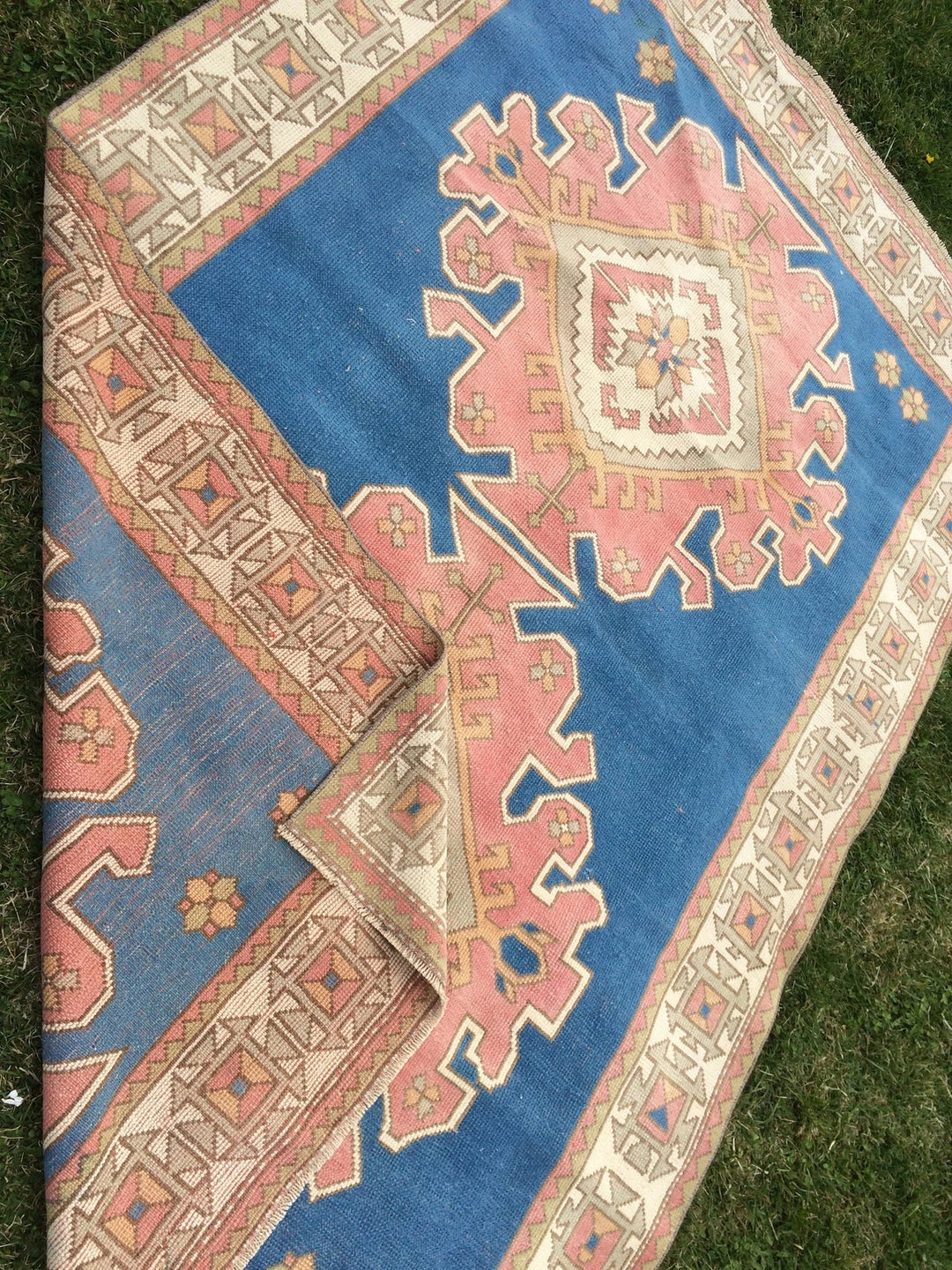 Blue Turkish Oushak Rug 2'7" x 8'0" Hand-Knotted | No. WR19701