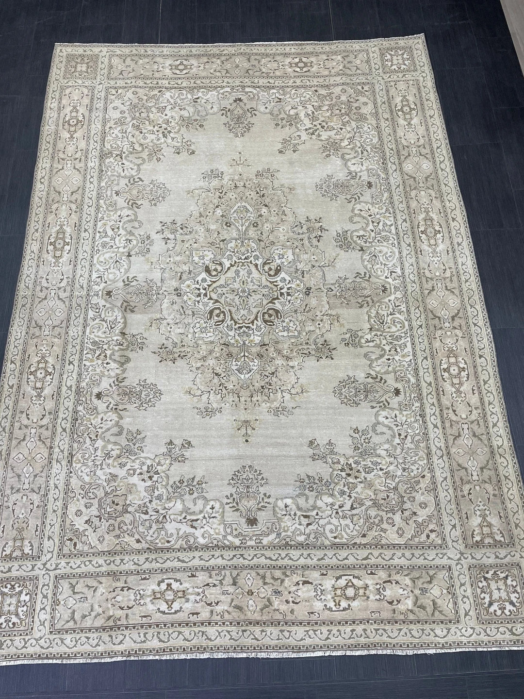 Rust Turkish Runner Rug 6' 8" x 9' 7" Hand-Knotted | No. WR19925