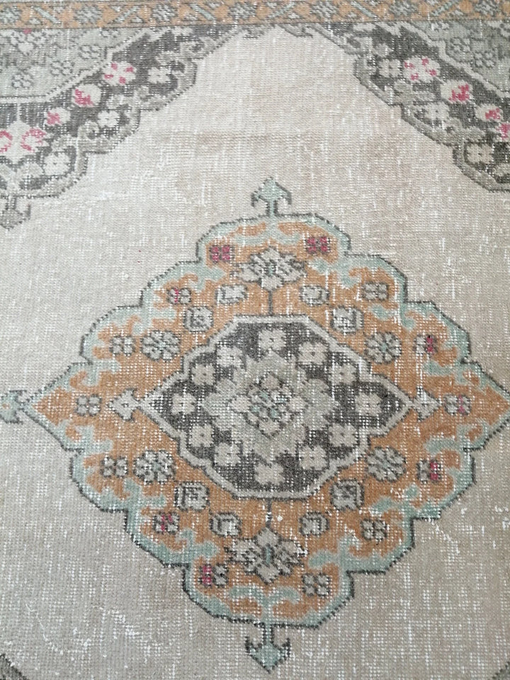 Beige Turkish Runner Rug 5' x 12' 8" Hand-Knotted | No. WR20308