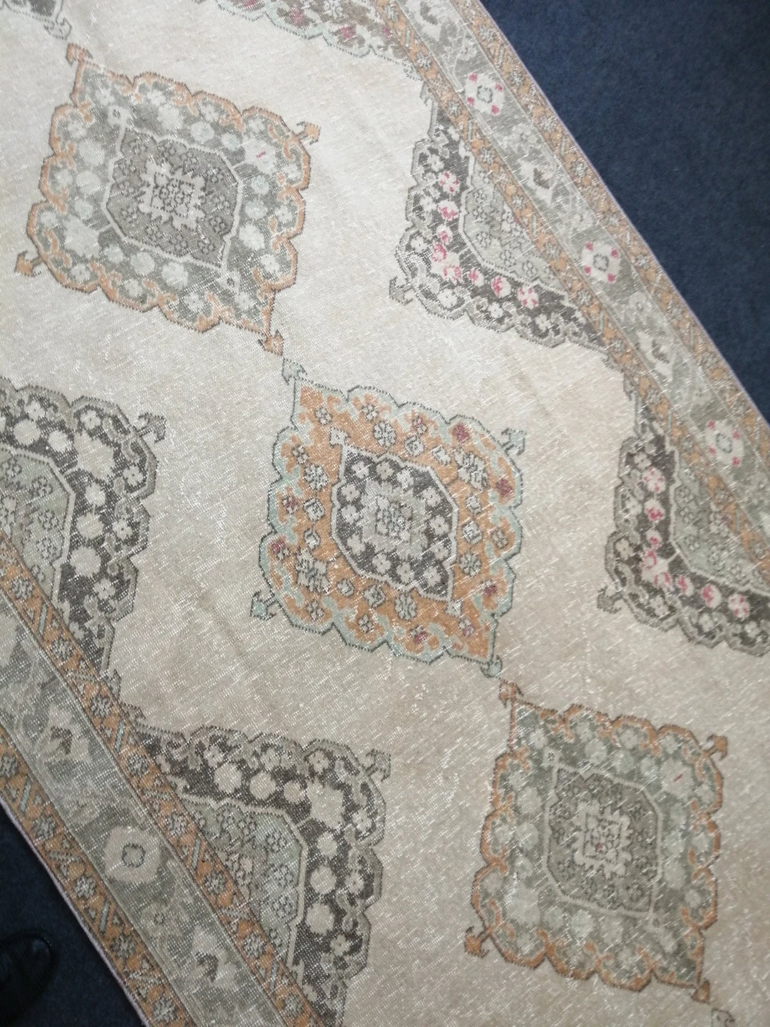 Beige Turkish Runner Rug 5' x 12' 8" Hand-Knotted | No. WR20308