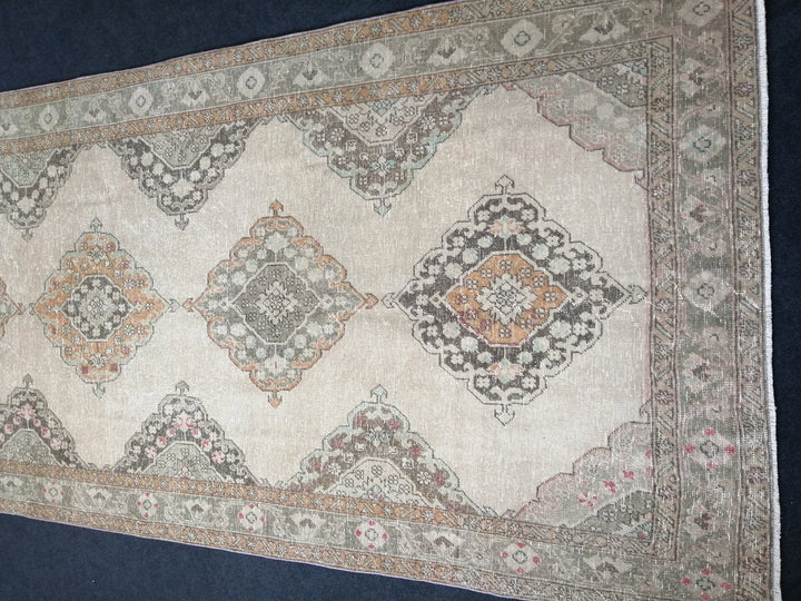 Beige Turkish Runner Rug 5' x 12' 8" Hand-Knotted | No. WR20308