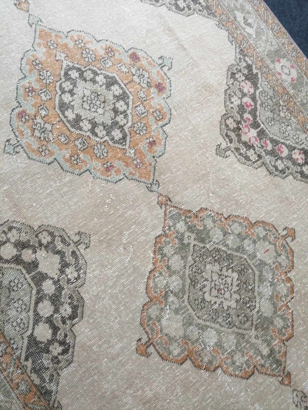 Beige Turkish Runner Rug 5' x 12' 8" Hand-Knotted | No. WR20308