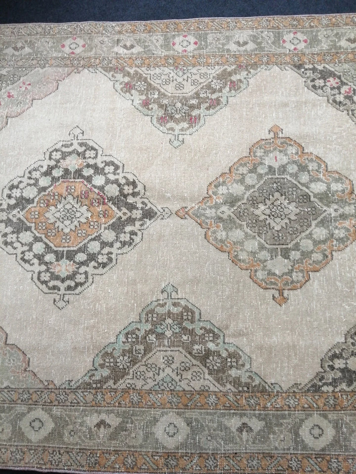 Beige Turkish Runner Rug 5' x 12' 8" Hand-Knotted | No. WR20308